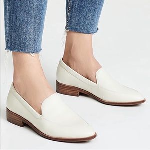 MADEWELL Frances Genuine Leather Ivory Cream Loafers Block Heel Shoes Sz…
